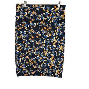LuLaRoe Disney Skirt Women's Pull on Stretch Knee Length Donald Duck Size L Blue